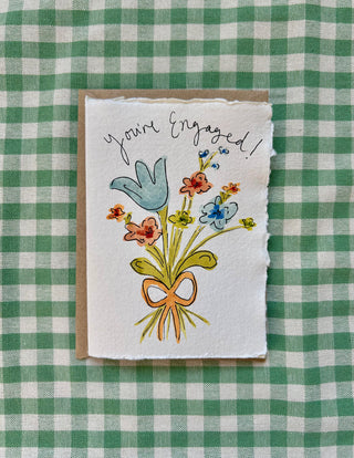 You're Engaged' Hand Painted Card