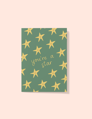 You're A Star Green Greeting Card