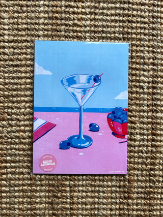 Pink & Blue Martini Print