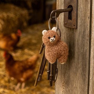 Alpaca Felt Keyring