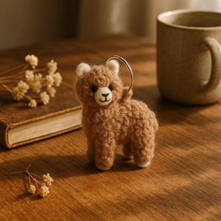 Alpaca Felt Keyring