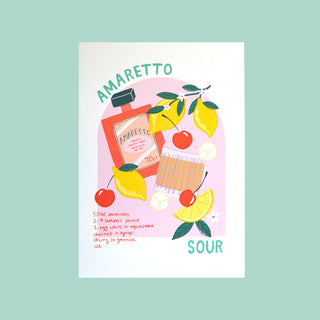 Amaretto Sour Cocktail Art Print