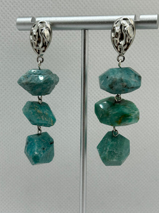 Amazonite 3 Drop Earrings