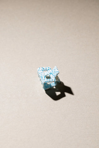 Small Hair Clip - Aqua Dot