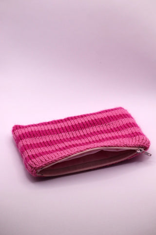 Crochet Makeup Bag - Small - Baby Pink & Hot Pink