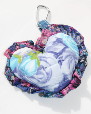 Bag charm - lilac floral, purple trim