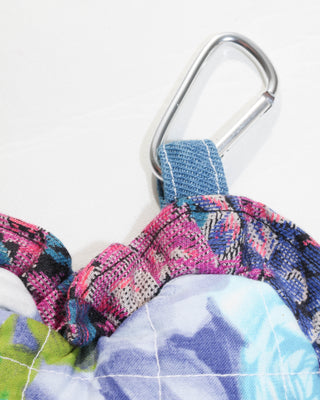 Bag charm - lilac floral, purple trim