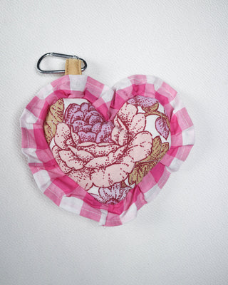 Bag charm - Pink and green vintage