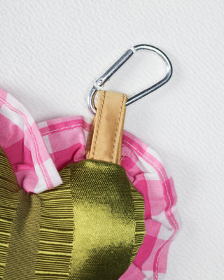 Bag charm - Pink and green vintage