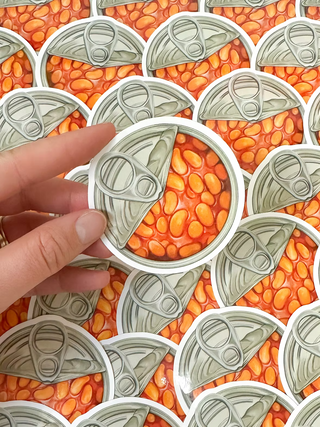 Baked bean vinyl sticker