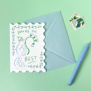 Best Squirrel Wavy Greetings Card