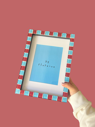 Stripe Tiled A4 Picture Frame - Blackberry