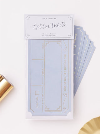 Write Your Own Golden Ticket x 3 - Chalk Blue