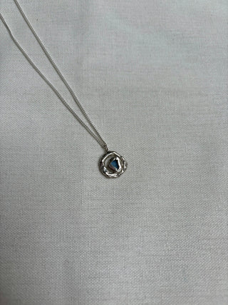 Blue organic shape necklace