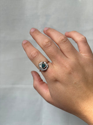 Blue organic shape ring