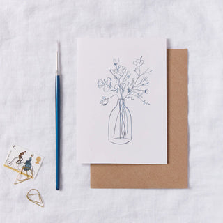 Blue Wild Flower Card