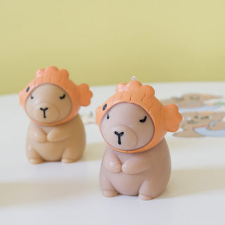 Capybara with Fish Hat Candle