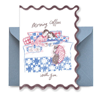 Coffee Mornings Wavy Greetings Card