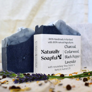 Charcoal, Cedarwood, Black Pepper & Lavender Soap