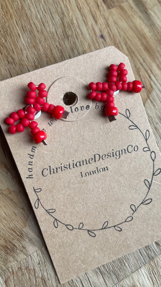 Scarlet mini bow studded earrings