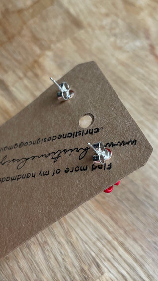 Scarlet mini bow studded earrings