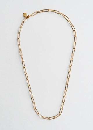 Classic Paper Clip Chain Necklace - Gold