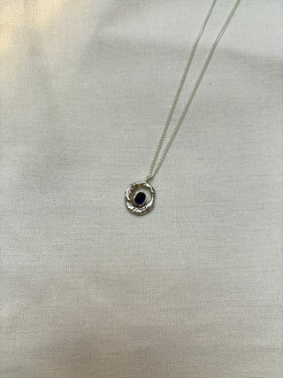 Blue organic shape necklace