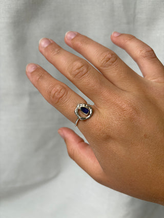 Dark blue organic shape ring