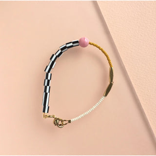 Dot Bracelet - Mustard and Pink