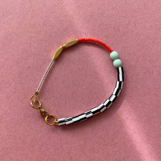 Dot Bracelet - Mint & Red