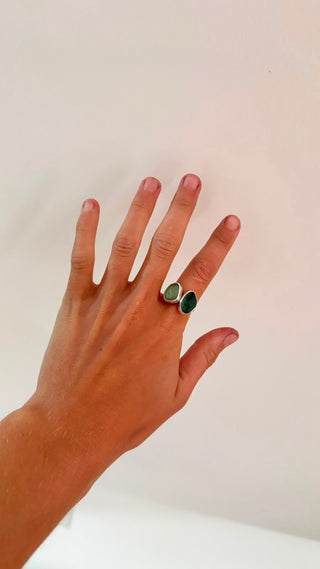 Double Seaglass Adjustable Ring