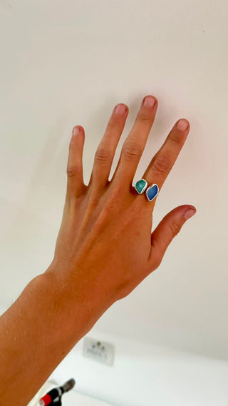 Double Seaglass Adjustable Ring