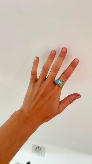 Double Seaglass Adjustable Ring