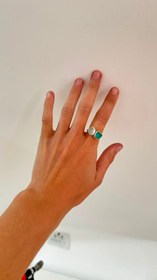 Double Seaglass Adjustable Ring
