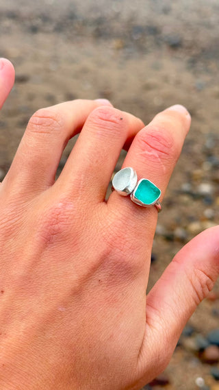 Double Seaglass Adjustable Ring