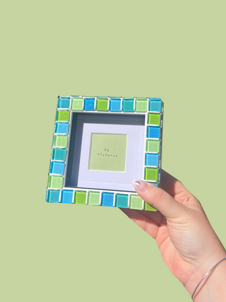 Confetti Glass Tiled Picture Frame - Field Green