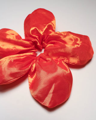 Flower scrunchie - Orange Taffeta