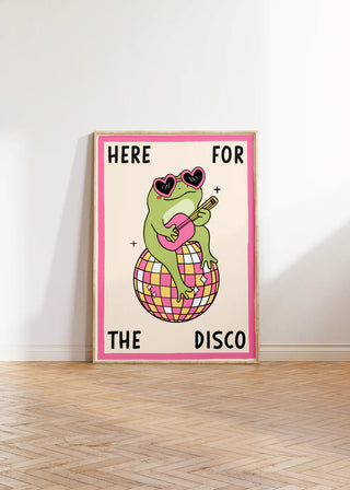 Retro Frog Disco Wall Art Print