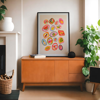 Fruit stickers Art Print