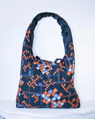 Sonia bag - Blue Geometric Print