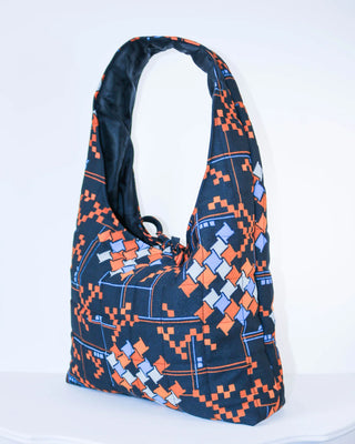 Sonia bag - Blue Geometric Print