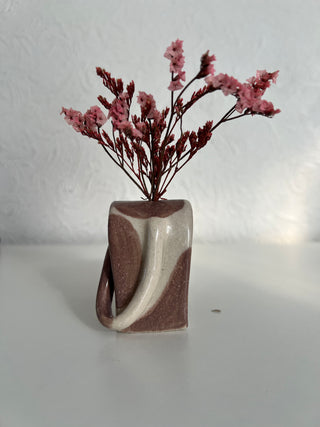 Stretching Cat Vase Grey