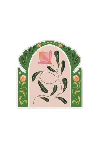 Green Floral Arch Sticker