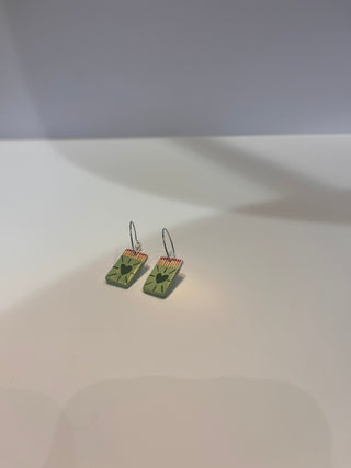 Charm Earrings - Green matchbox