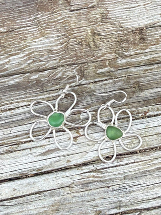 Seaglass Flower Earrings