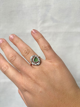 Green organic shape ring