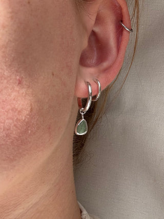 Sea glass hoop earrings