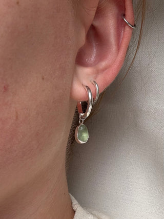 Sea glass hoop earrings