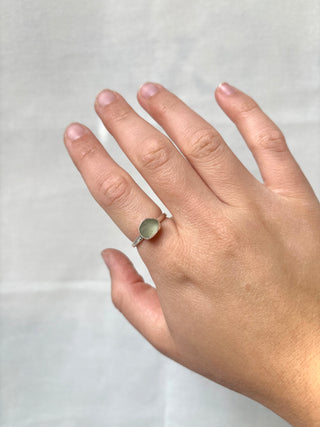 Green sea glass ring