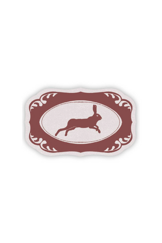 Bounding Hare Glossy Sticker